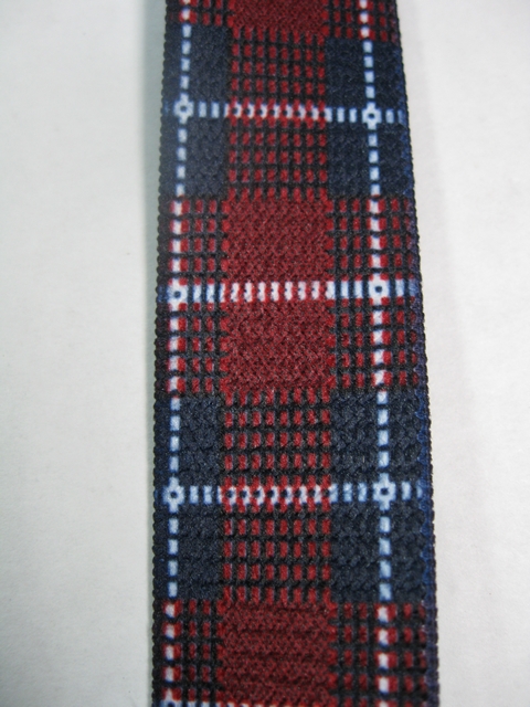 1" wide X Style BURGANDY PLAID PATTERN.  Choose Your Size.      Suspenders with 4 strong CHROME or GOLD 1/2"x 1" Clips with nylon Teeth and 2 CHROME or GOLD Length Adjusters in the front.  Entirely Stretchable Hand Washable and Hang to Dry Cotton/Polyester Material.        X- UC260-PBUR